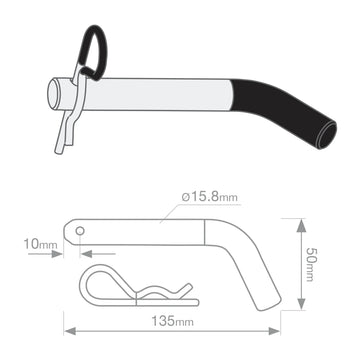 TAG Hitch Pin & R-Clip - Easy Grip - Brixton 4x4 - Buy Online Now!